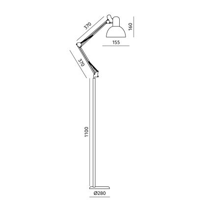 Brilagi - Регульована підлогова лампа TASKER 1xE27/60W/230V 184 см бежева
