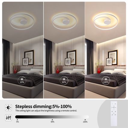 Brilagi - затемнюваний стельовий світильник TWISTER LED/48W/230V 3000-6000K Ø 50 см, білий + пульт дистанційного керування