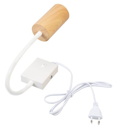 Brilagi - Гнучкий настінний світильник з вимикачем SELE 1xGU10/30W/230V білий/декор дуба