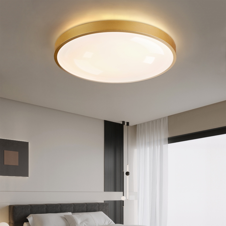 Brilagi - LED стельний світильник з регулюванням яскравості GLASS POOL DOUBLE LED/80W/230V 3000-6000K 60 cm золота + пульт дистанційного керування