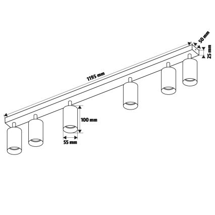 Brilagi - LED RGBW точковий світильник з регулюванням яскравості SELE 6xGU10/6,5W/230V 2700-6500K чорний