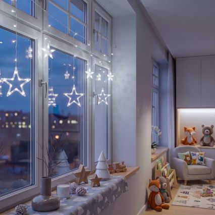 BRILAGI - Різдвяна LED гірлянда-штора 77xLED/3xAA/USB 1,8м холодний білий