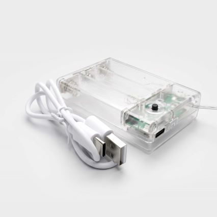 BRILAGI - Різдвяна LED гірлянда-штора 77xLED/3xAA/USB 1,8м теплий білий
