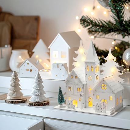 Brilagi - рождественское LED-украшение LED/2xAA миниатюрная церковь