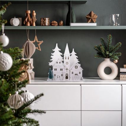 Brilagi - рождественское LED-украшение LED/2xAA миниатюрная церковь