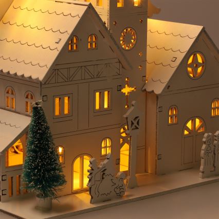 Brilagi - рождественское LED-украшение LED/2xAA миниатюрная церковь