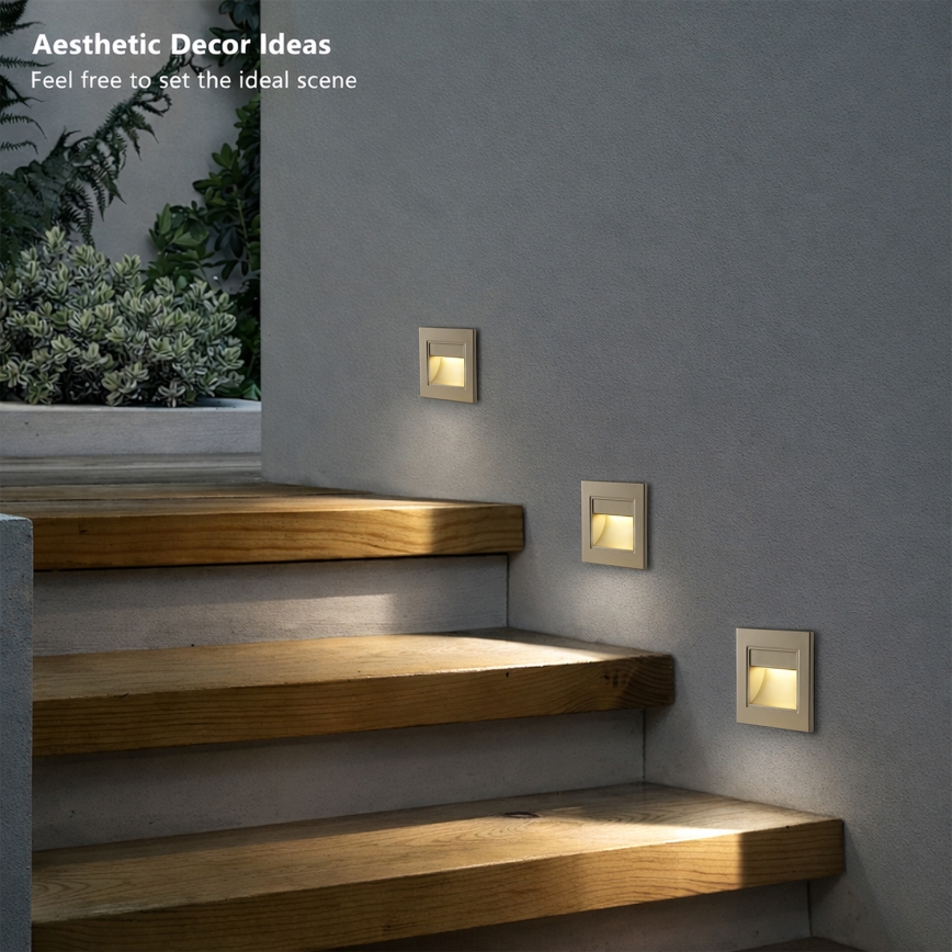 BRILAGI - сходовий LED-світильник STEP LIGHT LED/1,5W/230V IP44 золотий
