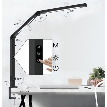 Brilagi - Сенсорна гнучка настільна LED лампа з регулюванням яскравості VARIO LED/12W/230V 3000/4000/5000/6500K CRI 92 чорний