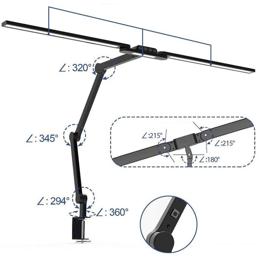 Brilagi - Сенсорна гнучка настільна LED лампа з регулюванням яскравості VARIO LED/24W/230V 3000-6500K CRI 92 чорний