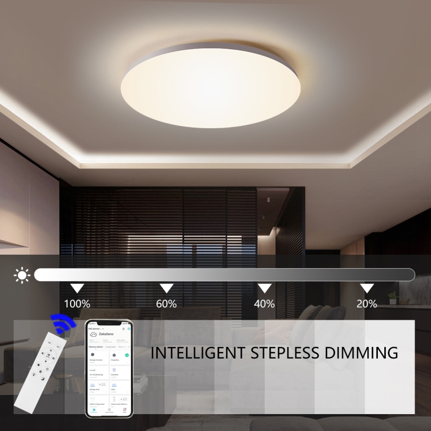 Brilagi - диммируемый потолочный светильник SMART LED/36W/230V, диаметр 48 см, 3000-6000K, Wi-Fi (Tuya, Beacon) + дистанционное управление