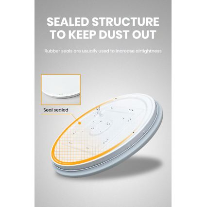 Brilagi - диммируемый потолочный светильник SMART LED/36W/230V, диаметр 48 см, 3000-6000K, Wi-Fi (Tuya, Beacon) + дистанционное управление