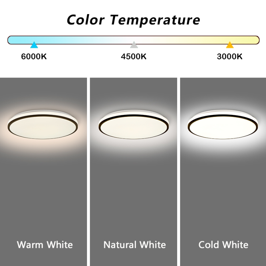 Brilagi - димуваний SMART стельовий світильник LED, 36 Вт, 230 В, діаметр 48 см, 3000-6000 К, Wi-Fi Tuya Beacon + пульт дистанційного керування
