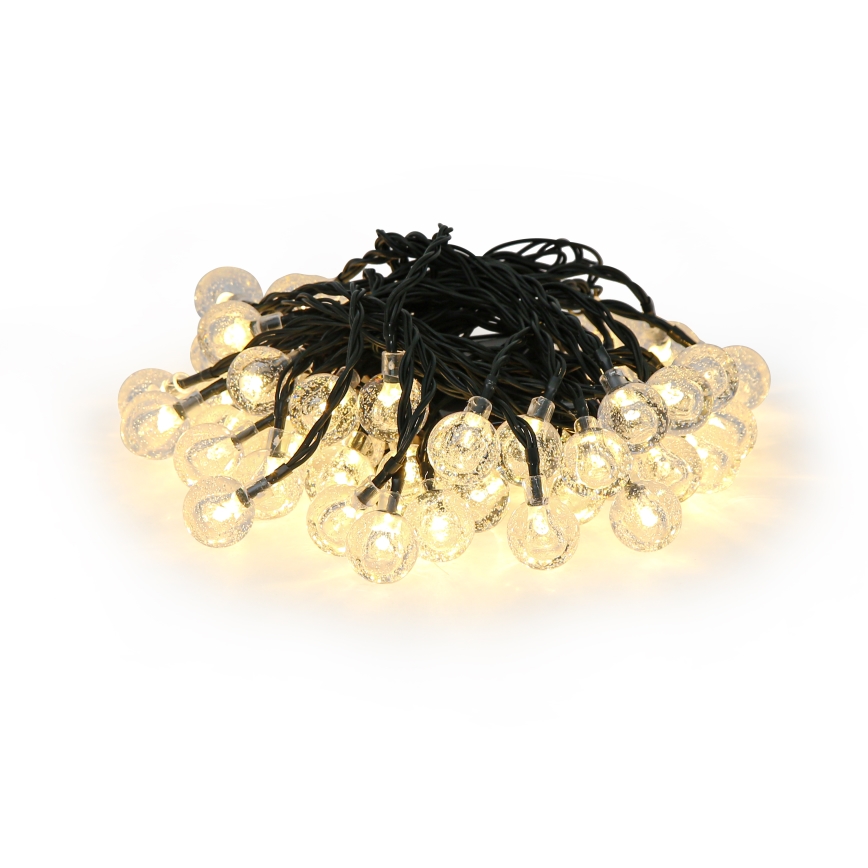Brilagi - LED солнечная декоративная гирлянда BUBBLE 50xLED/8 режимов 7m IP65 тёплый белый 600 mAh