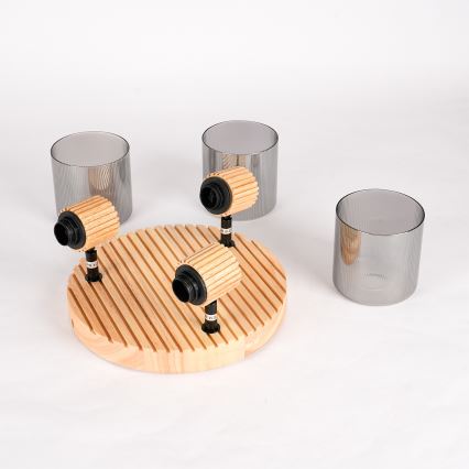 Brilagi - Спот HYGGE 3xE14/15W/230V каучуковое дерево/дымчатый