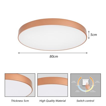 BRILAGI - LED стельовий світильник POOL LED/100W/230V 3000/4000/6000K діаметр 80 см мідний