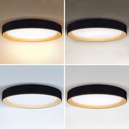 Brilagi - LED стельовий світильник LARIOS з регулюванням яскравості LED/72W/230V 3000-6500K чорний, діаметр 59 см + пульт дистанційного керування