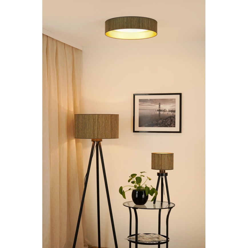 Brilagi - Стельовий LED світильник BOSTON ROLLER LED/24W/230V діаметр 45 см солома коричневий/золотий