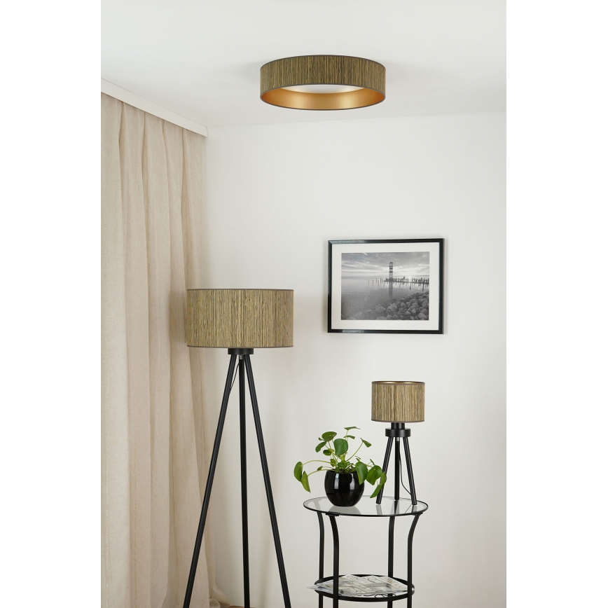 Brilagi - Стельовий LED світильник BOSTON ROLLER LED/24W/230V діаметр 45 см солома коричневий/золотий