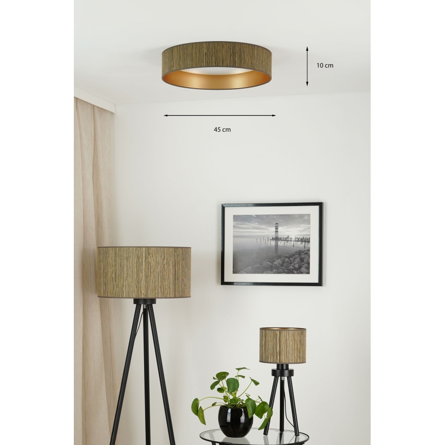Brilagi - Стельовий LED світильник BOSTON ROLLER LED/24W/230V діаметр 45 см солома коричневий/золотий