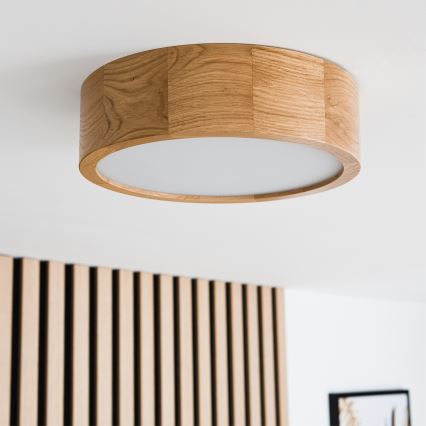 Brilagi - Стельовий LED світильник CARVALHO 1xE27/60W/230V дуб діаметр 27,5 см