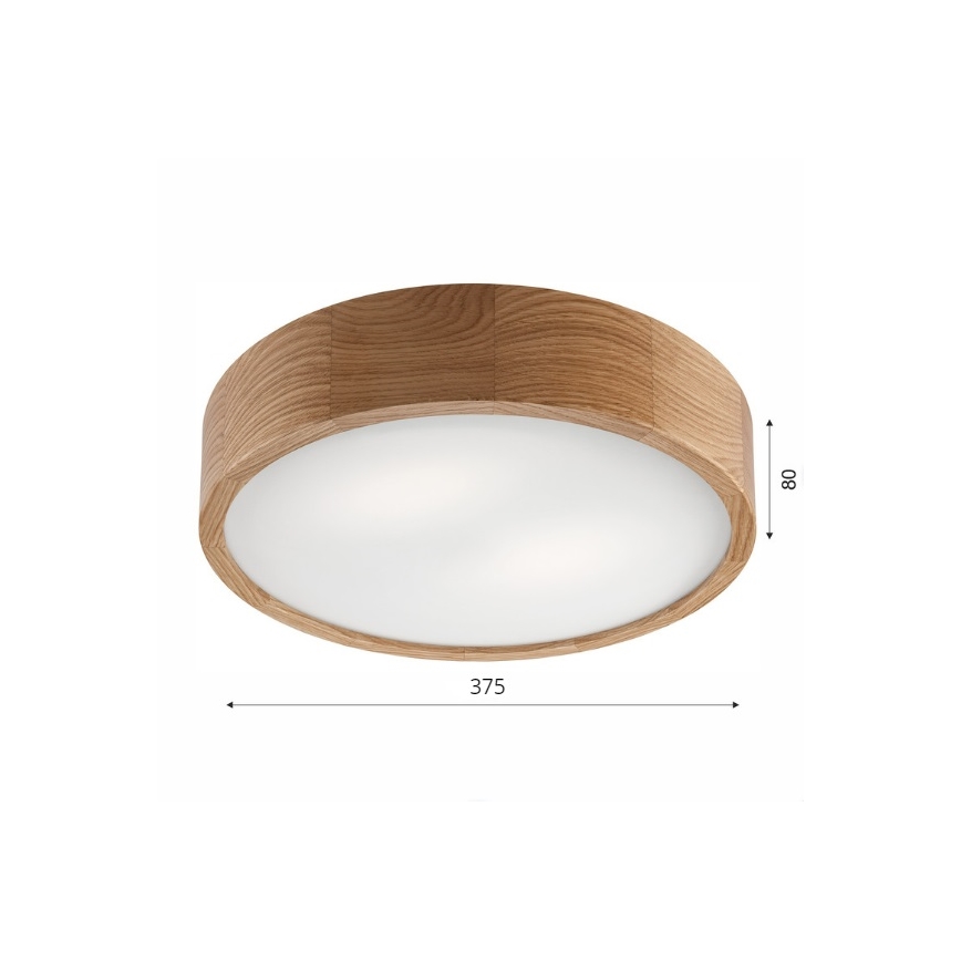 Brilagi - Стельовий LED світильник CARVALHO 2xE27/60W/230V дуб діаметр 37,5 см