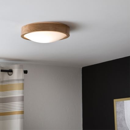 Brilagi - Стельовий LED світильник CARVALHO SLIM 1xE27/60W/230V дуб діаметр 27 см