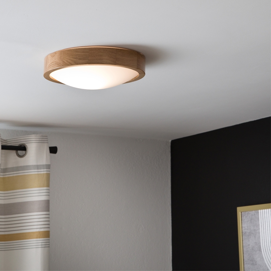 Brilagi - Стельовий LED світильник CARVALHO SLIM 1xE27/60W/230V дуб діаметр 27 см