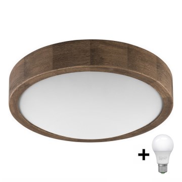 Brilagi - Стельовий LED світильник CARVALHO SLIM 1xE27/60W/230V дуб діаметр 27 см
