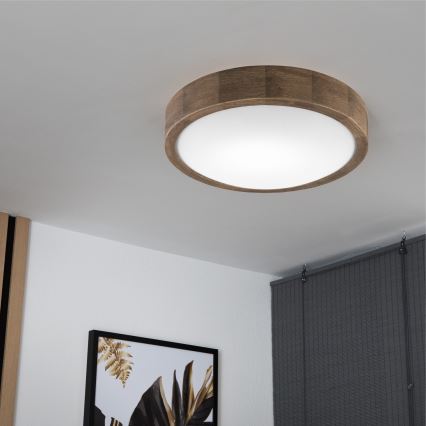 Brilagi - Стельовий LED світильник CARVALHO SLIM 1xE27/60W/230V дуб діаметр 27 см