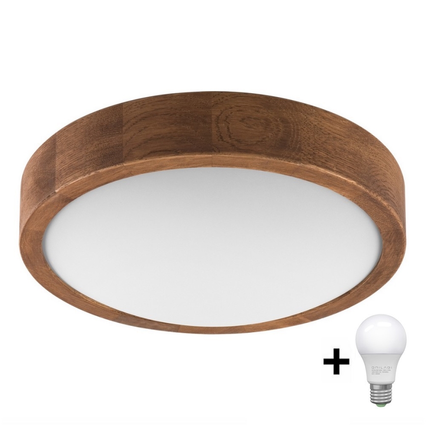 Brilagi - Стельовий LED світильник CARVALHO SLIM 1xE27/60W/230V дуб вишня діаметр 27 см