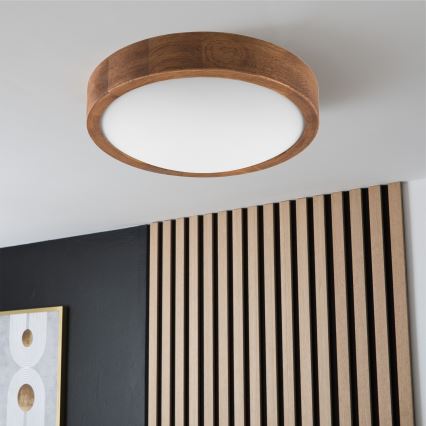 Brilagi - Стельовий LED світильник CARVALHO SLIM 1xE27/60W/230V дуб вишня діаметр 27 см