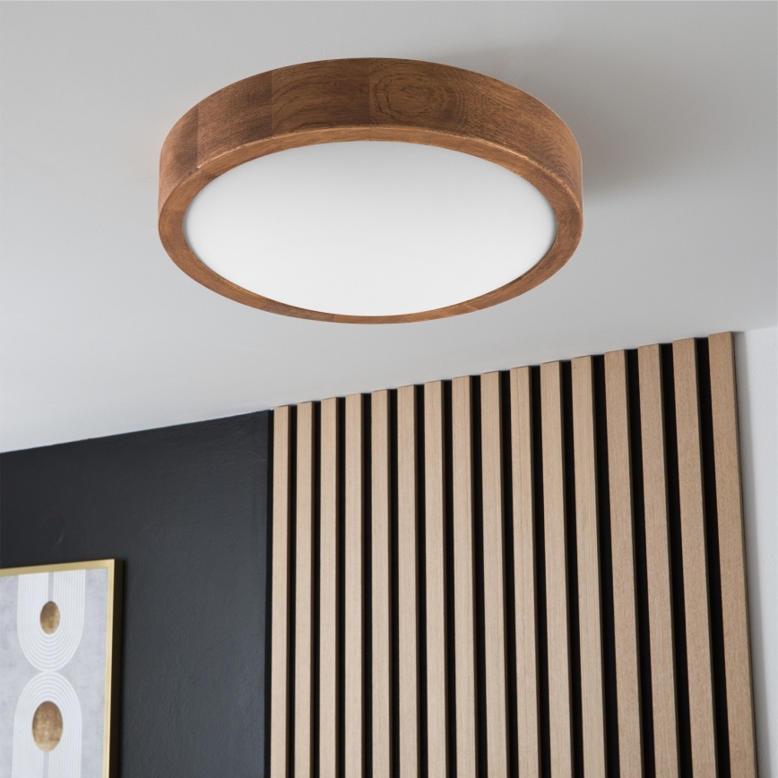 Brilagi - Стельовий LED світильник CARVALHO SLIM 1xE27/60W/230V дуб вишня діаметр 27 см