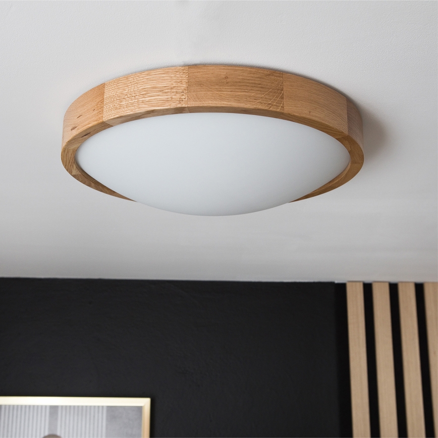 Brilagi - Стельовий LED світильник CARVALHO SLIM 2xE27/60W/230V дуб діаметр 37 см