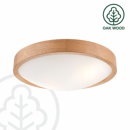Brilagi - Стельовий LED світильник CARVALHO SLIM 2xE27/60W/230V дуб діаметр 37 см