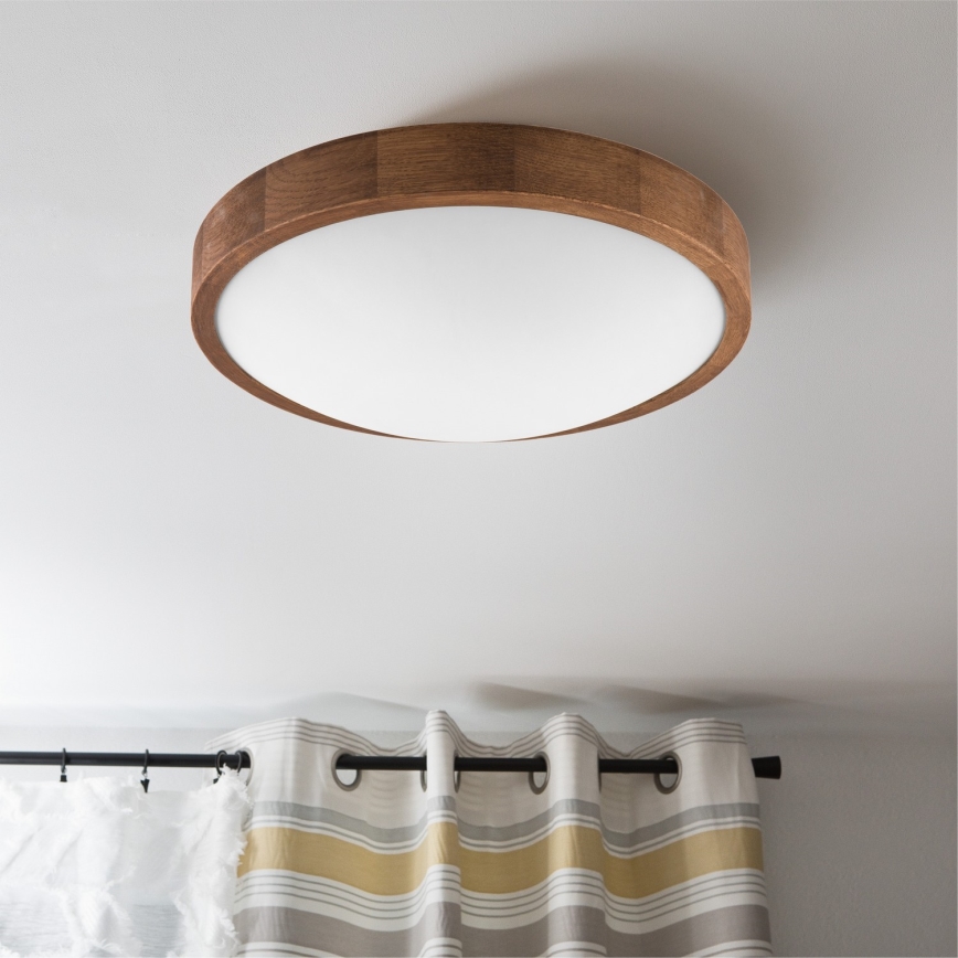 Brilagi - Стельовий LED світильник CARVALHO SLIM 2xE27/60W/230V дуб вишня діаметр 37 см