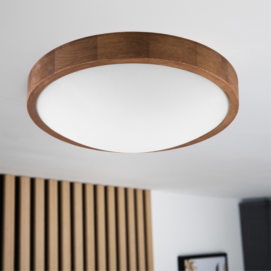 Brilagi - Стельовий LED світильник CARVALHO SLIM 2xE27/60W/230V дуб вишня діаметр 37 см