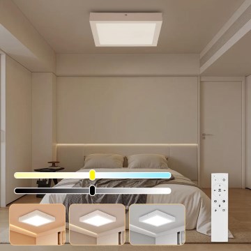 Brilagi - Стельовий LED світильник для ванної з регулюванням яскравості FRAME SMART LED/24W/230V 30x30 см 3000-6000K IP44 білий + пульт дистанційного керування
