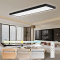 Brilagi - Стельовий LED світильник для ванної з регулюванням яскравості FRAME SMART LED/50W/230V 30x120 см 3000-6000K IP44 чорний + пульт дистанційного керування