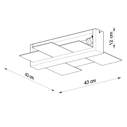 Brilagi -  Стельовий LED світильник HERA 2xE27/7,5W/230V венге