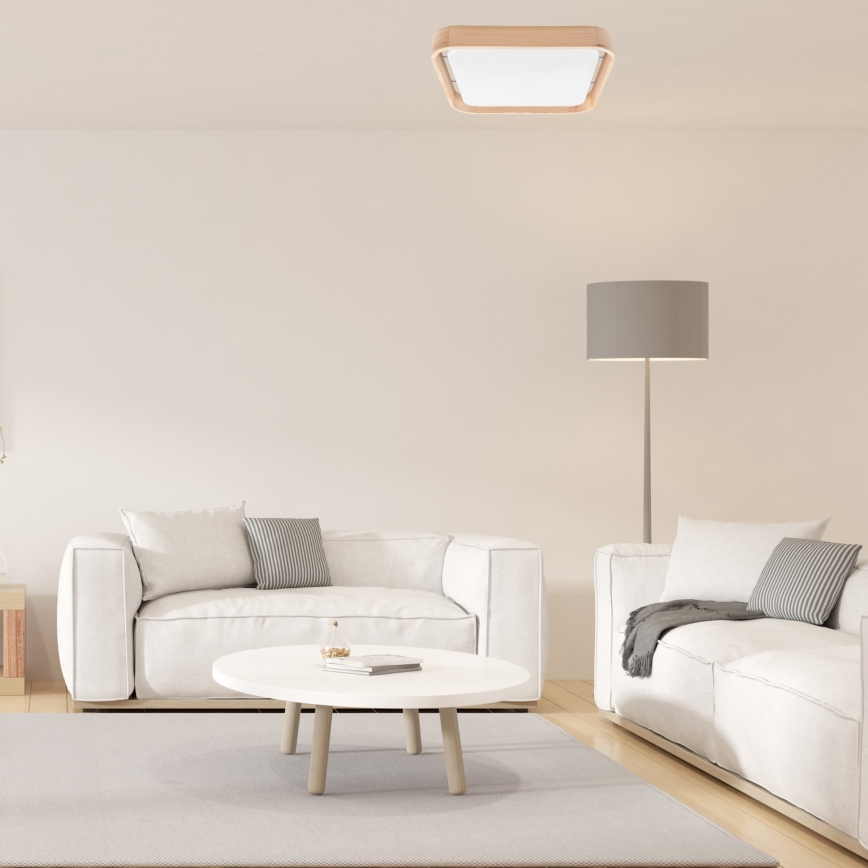 Brilagi - Світлодіодний стельовий світильник з регулюванням яскравості MANAROLA CUBIC LED/24W/230V 3000-6500K сосна + пульт дистанційного керування