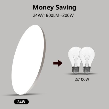Brilagi - Стельовий LED світильник з регулюванням яскравості SMART LED/24W/230V 2700-6500K Wi-Fi Tuya + дистанційне керування