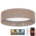 Brilagi - Стельовий LED світильник з регулюванням яскравості VELVET SMART LED/24W/230V ⌀ 45 см 2700-6500K Wi-Fi Tuya коричневий + дистанційне керування