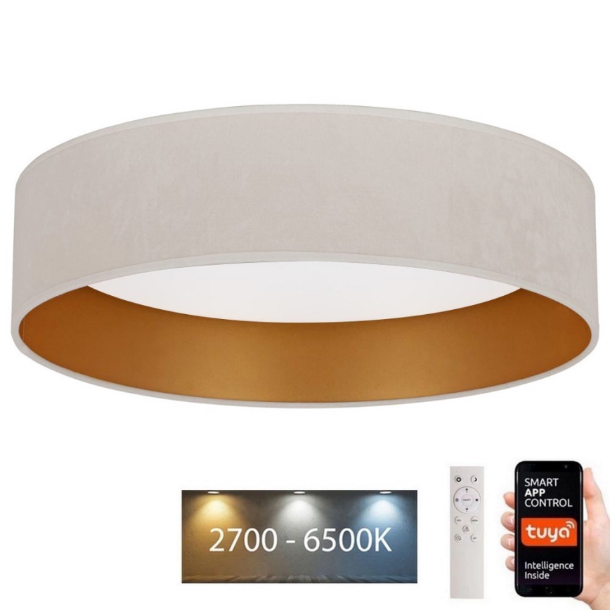 Brilagi - Стельовий LED світильник з регулюванням яскравості VELVET SMART LED/24W/230V ⌀ 45 см 2700-6500K Wi-Fi Tuya кремовий/золотий + дистанційне керування
