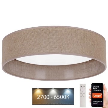 Brilagi - Стельовий LED світильник з регулюванням яскравості VELVET SMART LED/36W/230V ⌀ 55 см 2700-6500K Wi-Fi Tuya коричневий + дистанційне керування