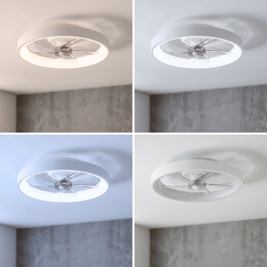 Brilagi - LED стельовий вентилятор з регульованою яскравістю LED/34W/230V діаметр 50 см білий + пульт дистанційного керування