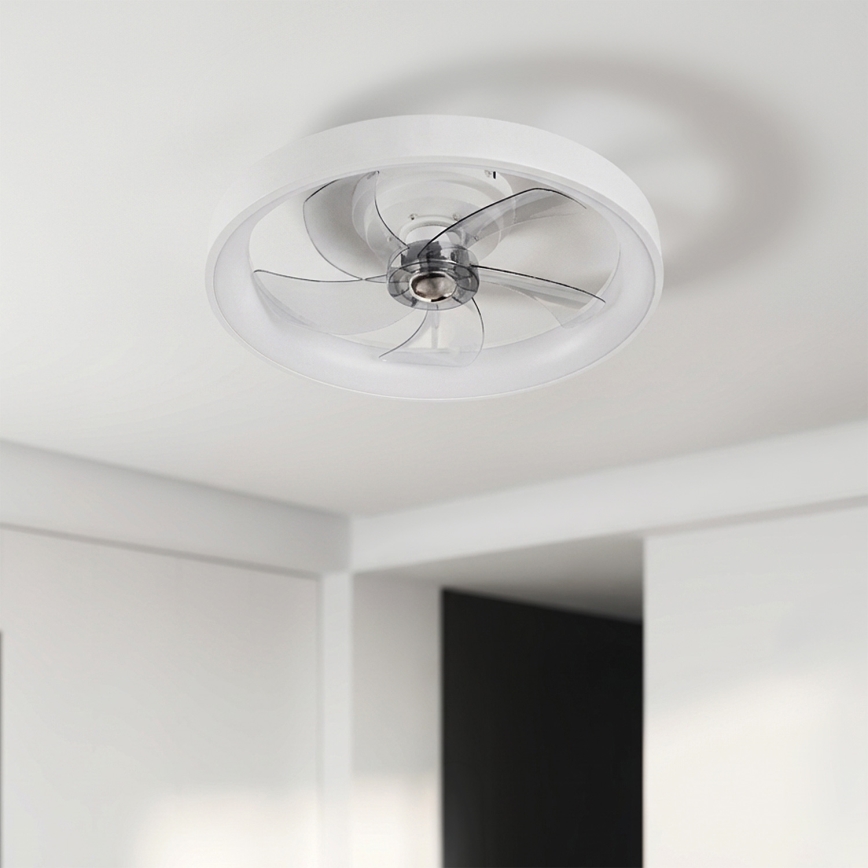Brilagi - LED стельовий вентилятор з регульованою яскравістю LED/34W/230V діаметр 50 см білий + пульт дистанційного керування