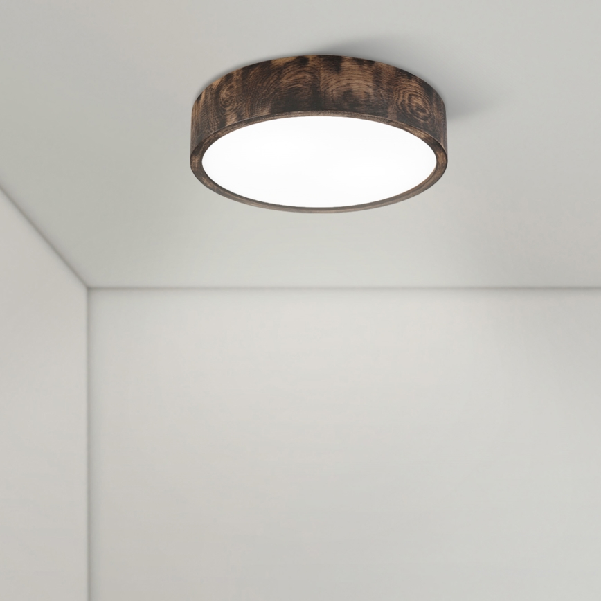 Brilagi - Стельовий LED‑світильник CARVALHO SMOKEY, 36W/230V, дуб, діаметр 37,5 см