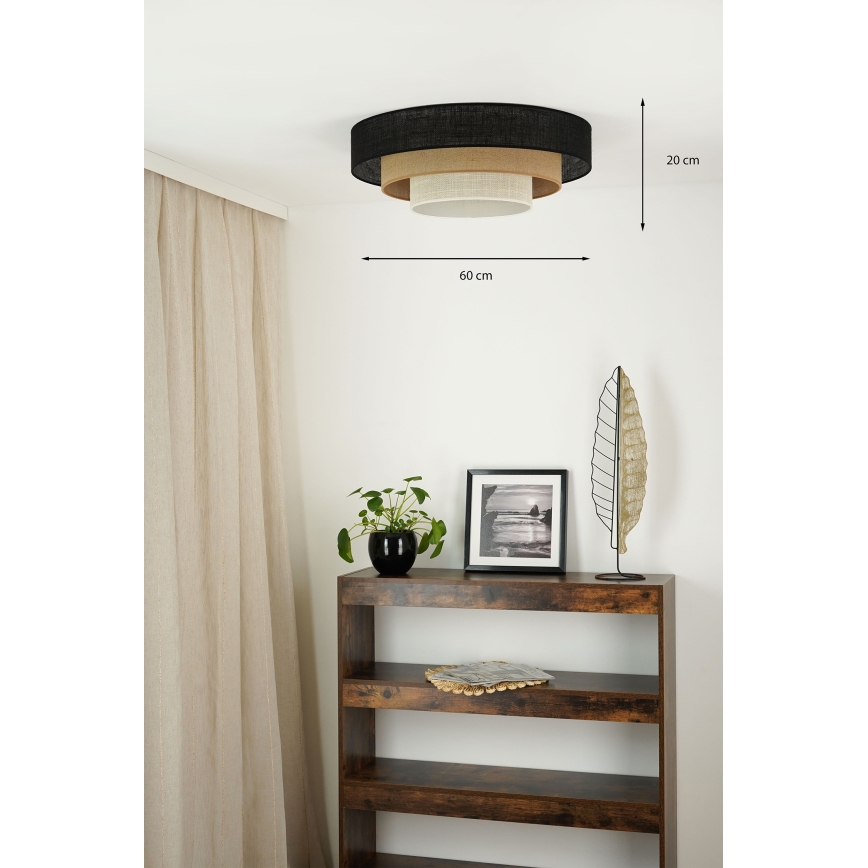 Brilagi - Стельовий світильник ASPEN LUNETA LED/12W/230V діаметр 60 см 3000K/4000K/6400K чорний/бежевий/кремовий