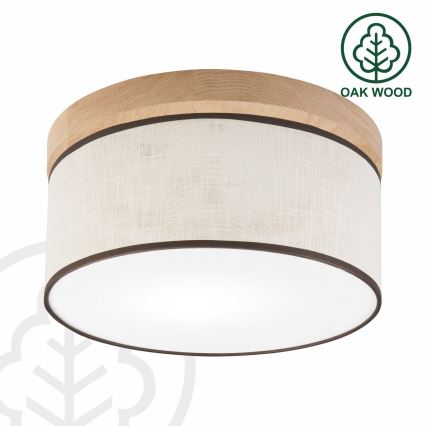 Brilagi - Стельовий світильник BELLADONNA 1xE27/15W/230V діаметр 30 см кремовий/дуб