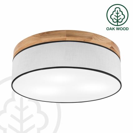 Brilagi - Стельовий світильник BELLADONNA 3xE27/15W/230V діаметр 50 см білий/дуб